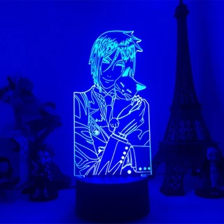 Anime Black Butler Sebastian Michaelis Figure Lâmpada Led Noturna Jagermeister
