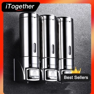 iTogether Dispensadores De Sabonete Dispensador Sem Furadeira Para Banheiros 300ml * 3 Mãos Em Aço Inoxidável De Cozinha shampoo