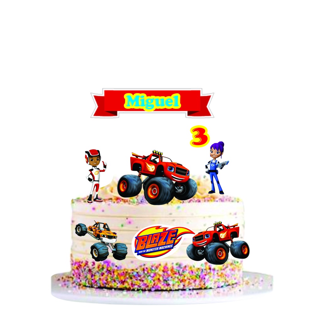 Arquivo topo de bolo blaze monster machines alfabeto png