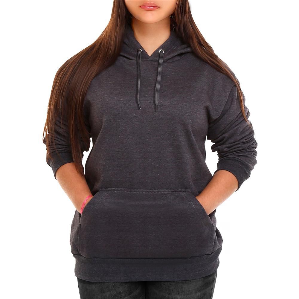 Blusa Moletom Unissex Canguru Com Capuz Inverno Cinza Chumbo Grafit.