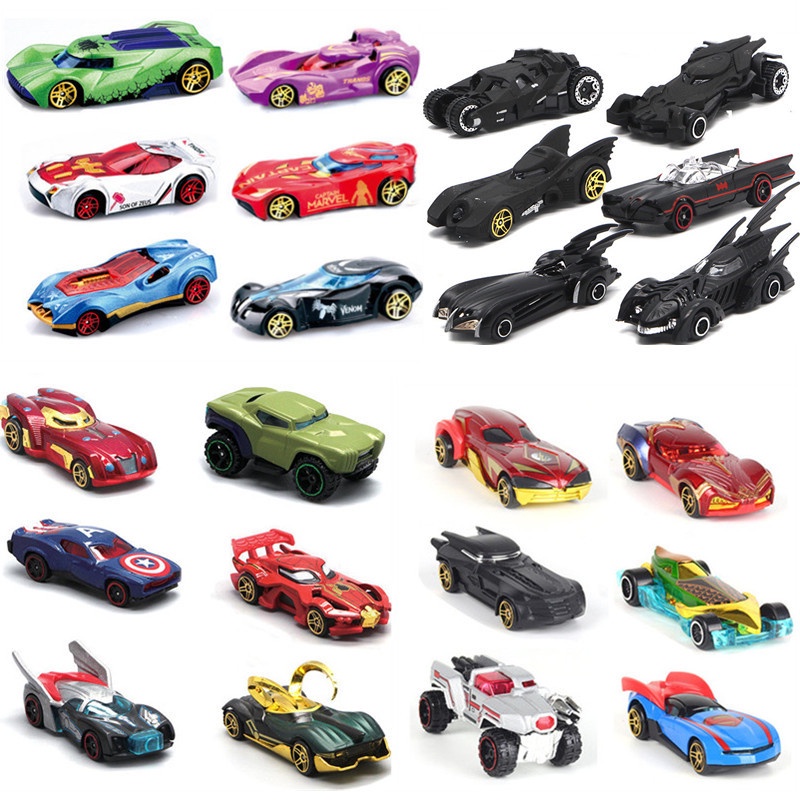 Hot Wheels 6pcs 1 : 64 Batman Batmobile Vingadores Carros Liga da Justiça  Metal Veículo Brinquedos De Brinquedo Para Crianças Presente De Natal