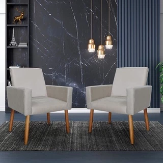 kit 2 Poltrona decorativa nina bege
