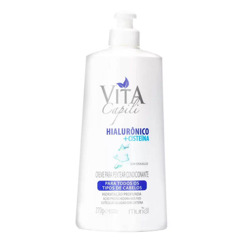 CREME PARA PENTEAR - HIALURÔNICO | MURIEL VITA CAPILI 270G | Shopee Brasil