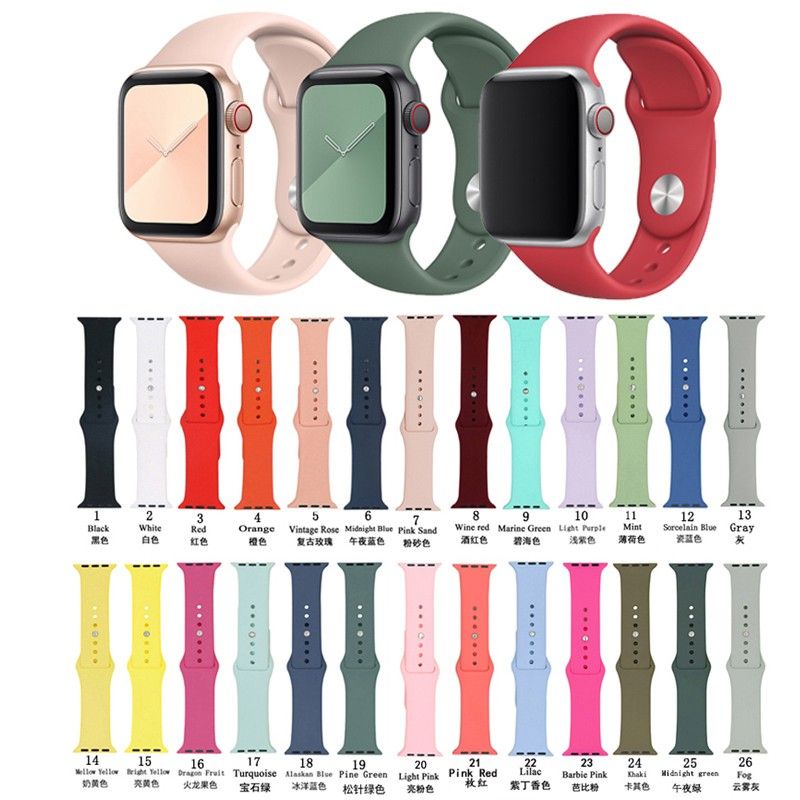 Bracelete Relógio Apple Watch Silicone Saffiano K 38 40Mm