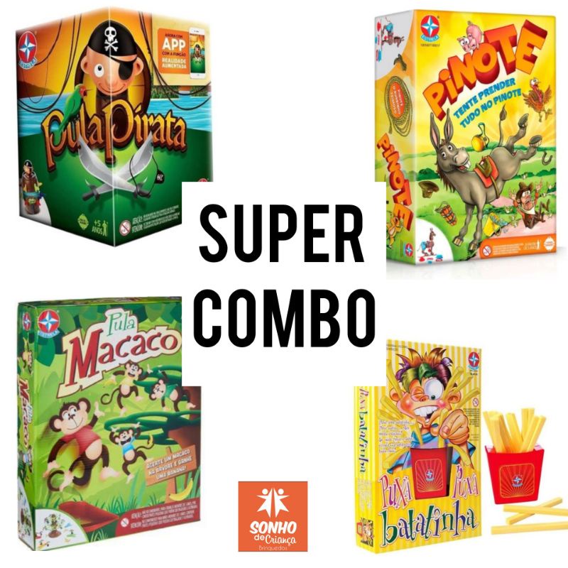 Kit Jogo Pula Macaco e Puxa Puxa Batatinha, Estrela