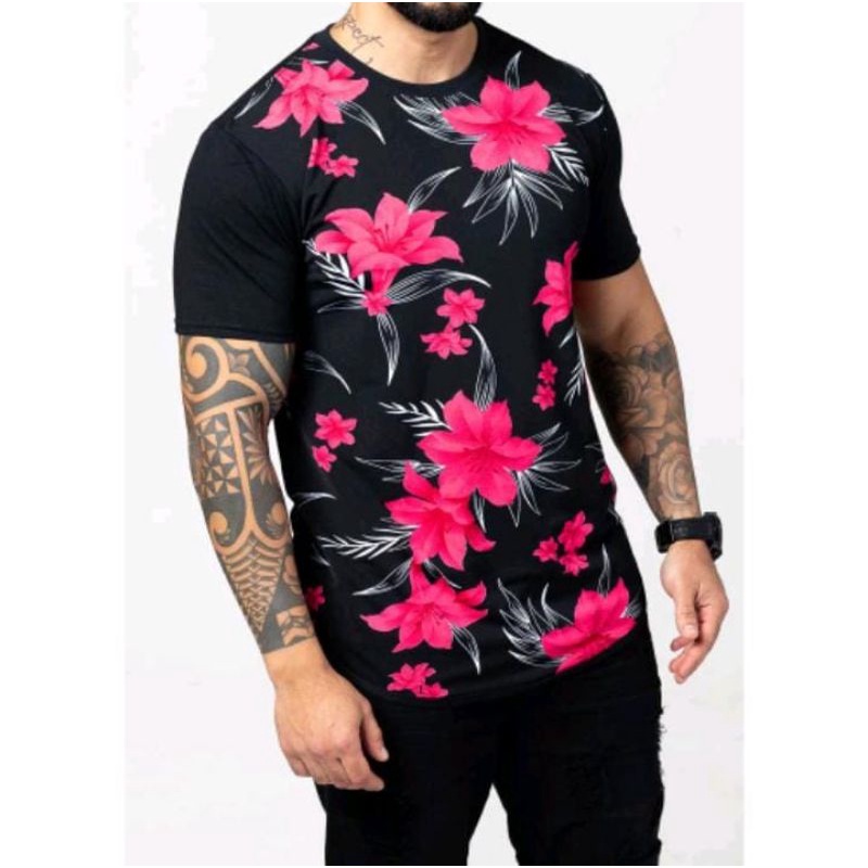 Camisa florida 2024 masculina preta