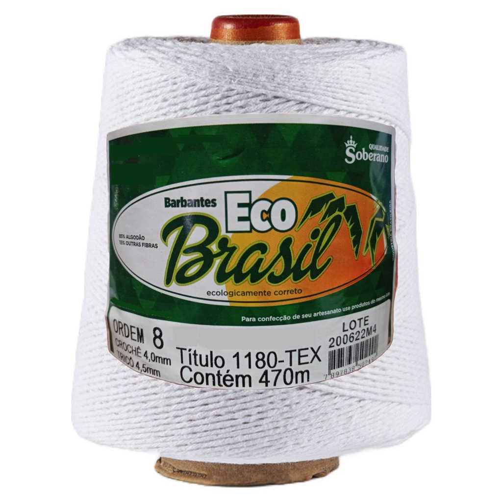 Barbante Eco Brasil Fio n° 8 700g 470 metros Colorido Soberano