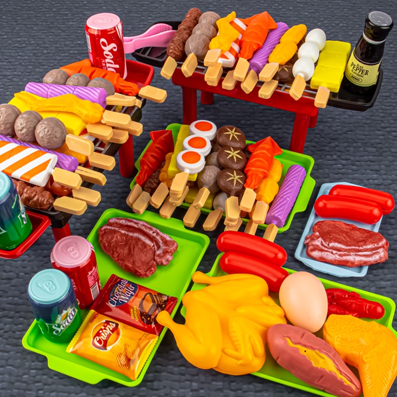 TOYANDONA 37 Pçs Conjunto De Churrasco De Sushi Japonês Para Crianças Grill  Playset Brinquedos Para Crianças Sushi Jogo De Simulação De Comida De  Cozinha Simulação De Comida De Brinquedo De