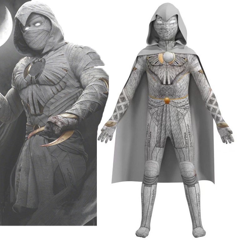 Marvel Moon Knight Cosplay Fantasia Para Crianças Marc Specto Capa Macacão