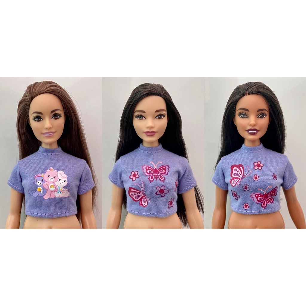 Roupa para Barbie - Cropped Barbie Curvy Mickey e Minie