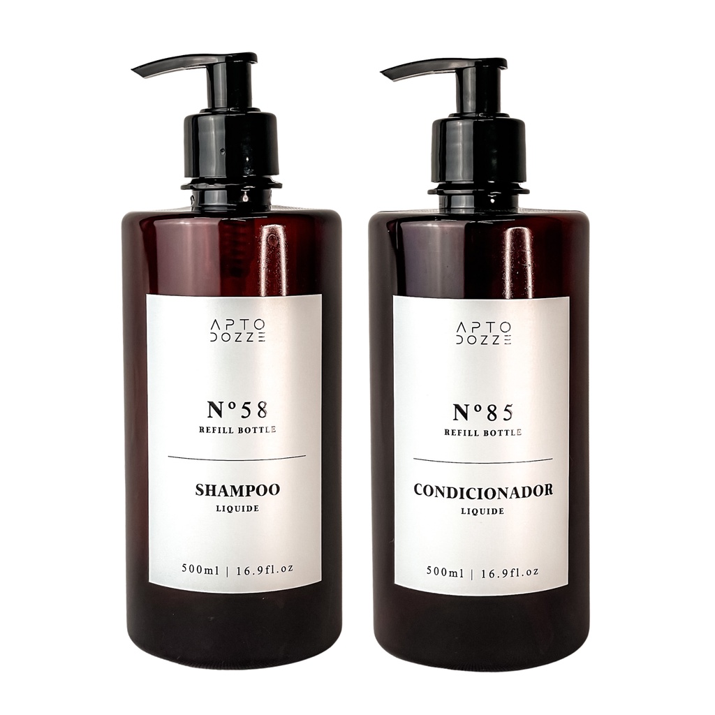 Shampoo e Condicionador - Frasco Ambar De Plástico Luxo 500ml