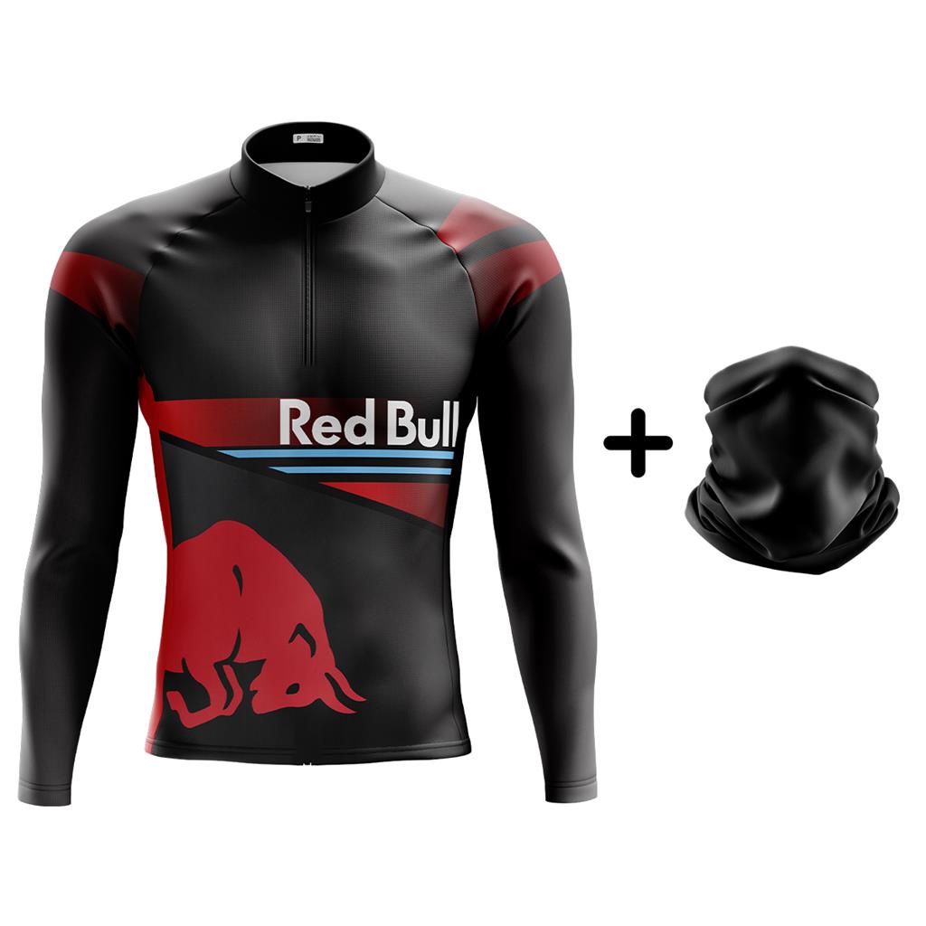 Ciclismo De Inverno Vermelho Camisa Longa Crystal
