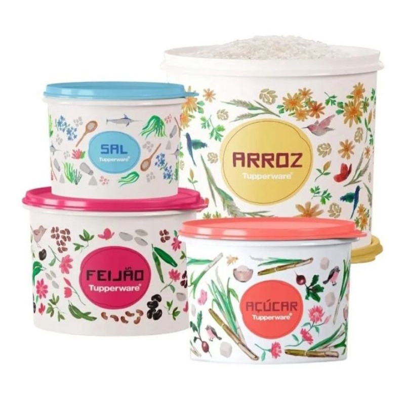 TUPPERWARE KIT FLORAL 4 PEÇAS | Shopee Brasil