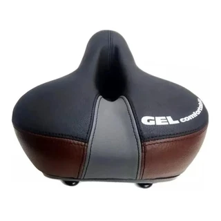 Banco Selim Bicicleta Ltx Vazado Gel 2 Molas Bike Preto/marrom Com Carrinho