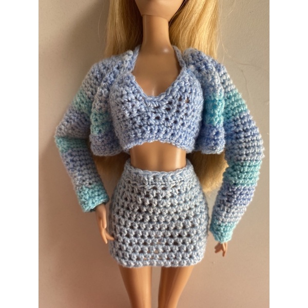 Roupa para Boneca Barbie de Crochê Kit 03 Peças, Elo7 em 2023