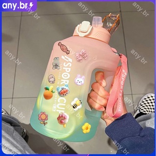 Garrafa de água de 2,2 litros Com tons de palha de barris anybr