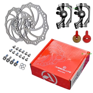 Kit Freio Disco Bike Mecânico Disco Pinças Rotor Absolute