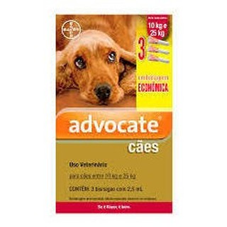 Combo Advocate Cães De 10k A 25 Kg