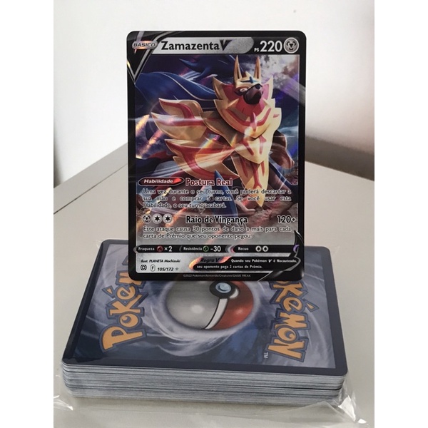 Zamazenta V Foil Pokémon Carta Em Português 18/25 - Deck de Cartas -  Magazine Luiza