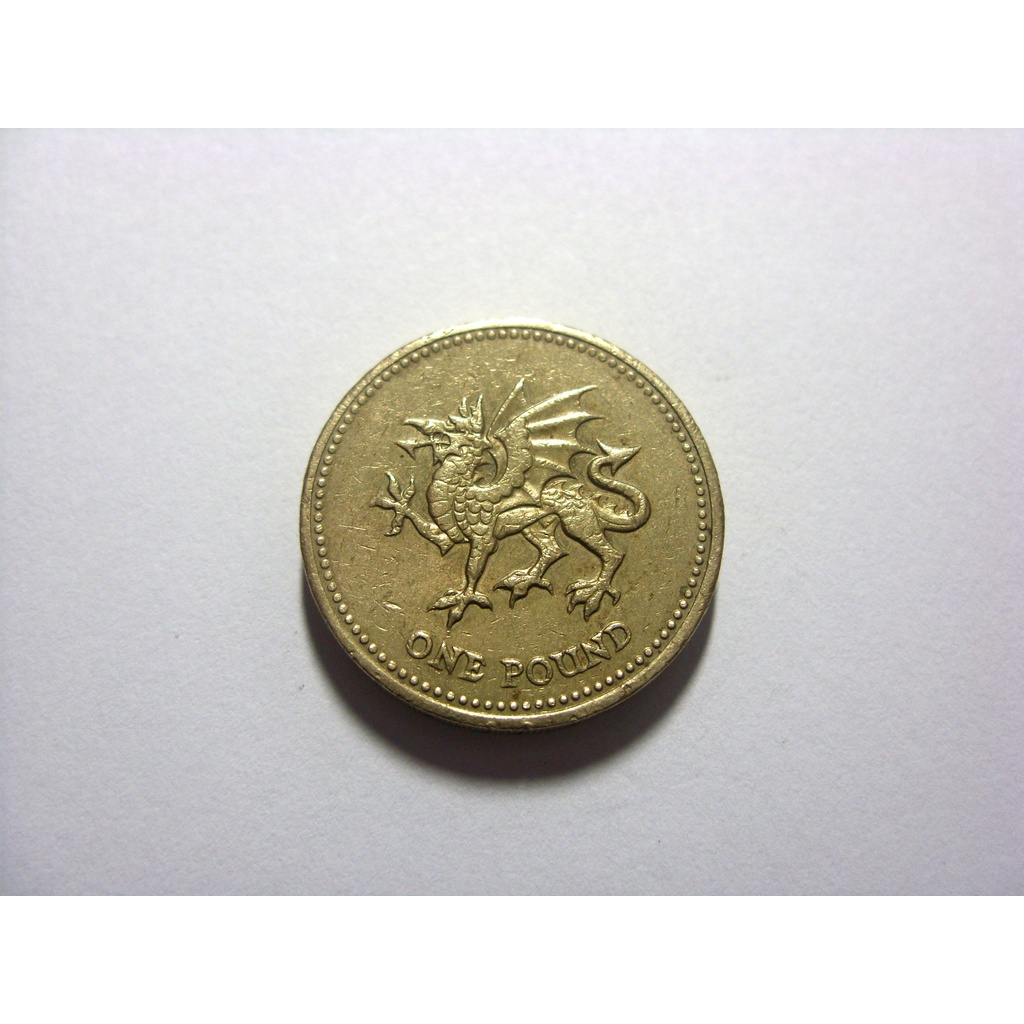 Bela Moeda Inglaterra 1 Libra (Pound) 2000 Dragão do País de Gales