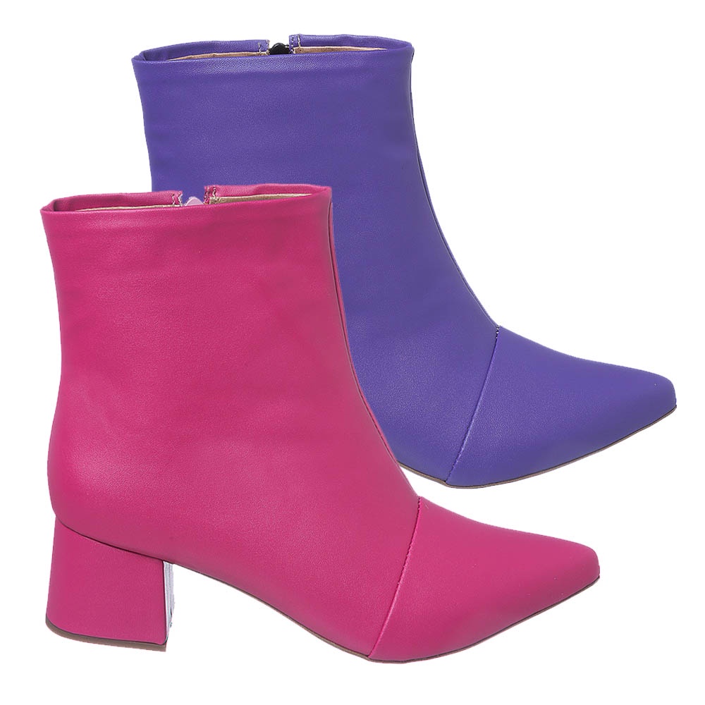 Bota cano curto store pink