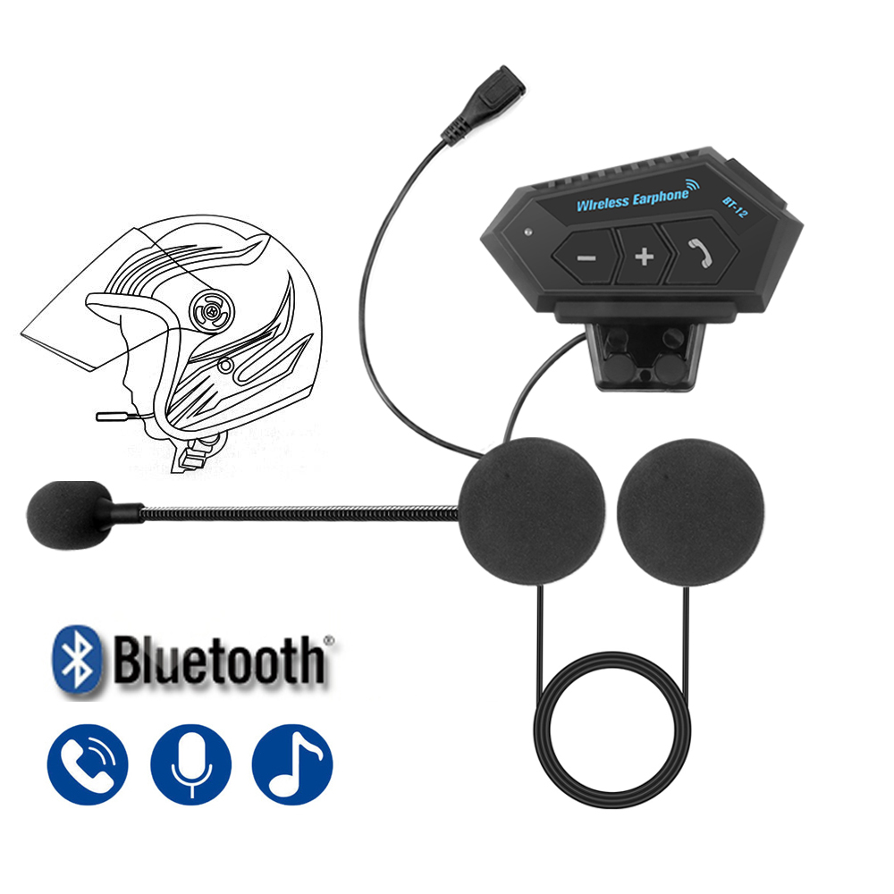 J&M Fone De Ouvido Sem Fio Da Motocicleta Capacete Chamada Estéreo Bluetooth À Prova D'água
