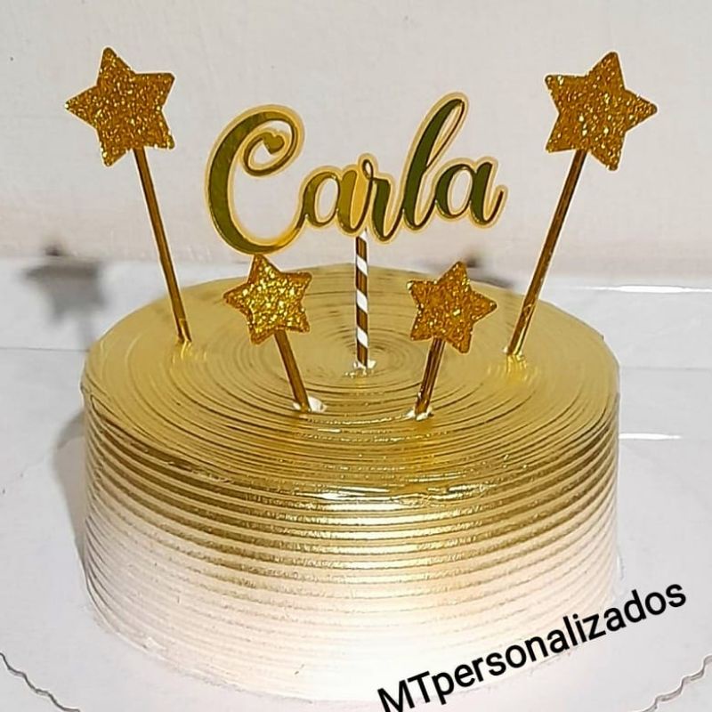 Decoração de bolo com coroa de ouro, estrela, carrossel, lua, cobertura de  bolo de feliz aniversário, redonda, decoração de festa, materiais, presente  adorável - AliExpress