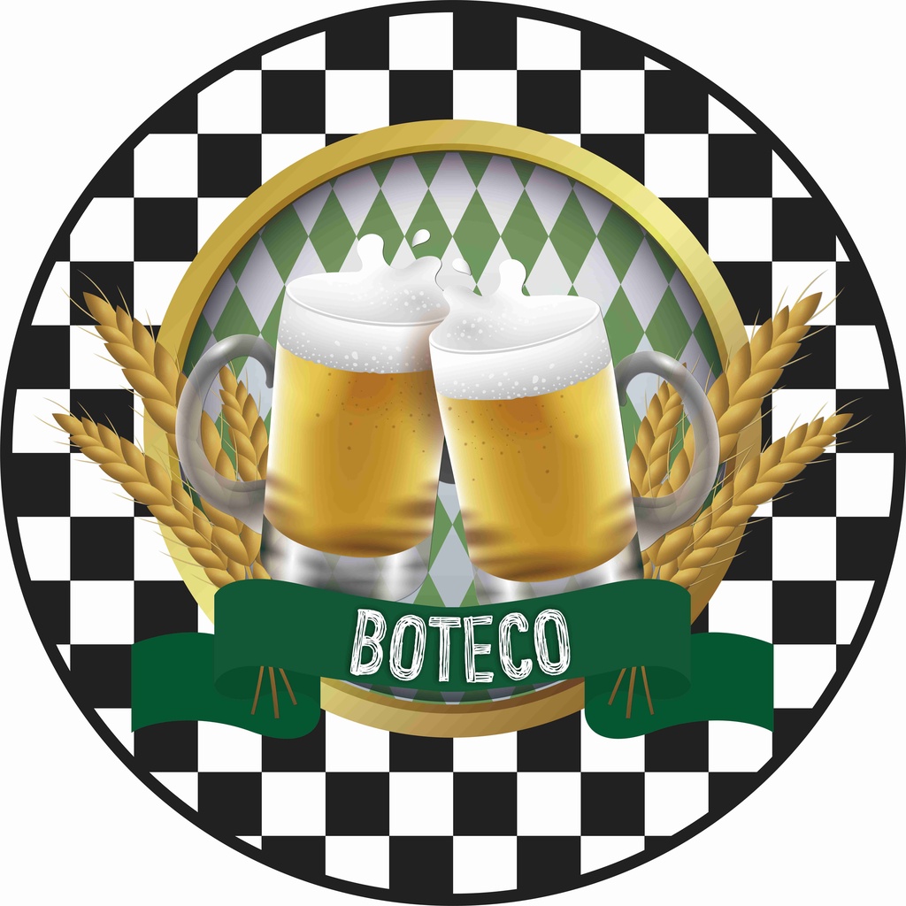 Painel Redondo Tema Boteco Para Decoração de Festa Em Tecido Sublimado ...