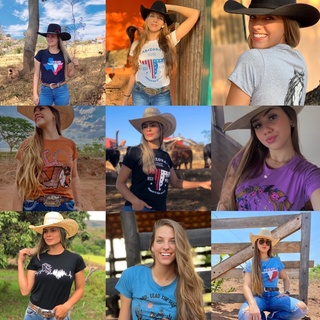 6 T-Shirt Country Atacado blusa feminina