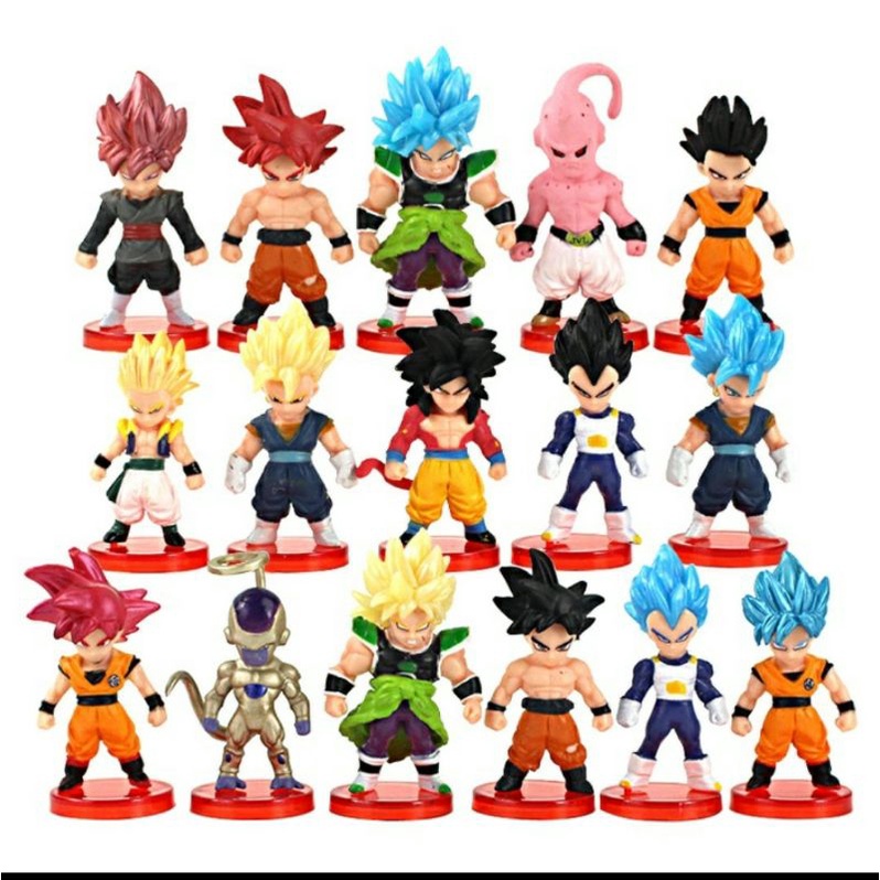 Bonecos Mini Figure Action Figura de ação Dragon Ball Z Dragon ball super  GT Goku Vegeta Majiboo Anime Personagens Animação Desenho
