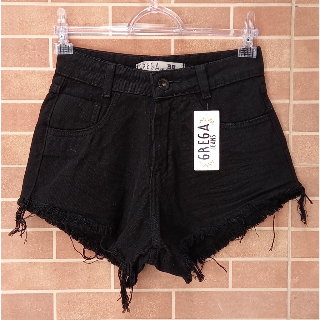 Short preto sale feminino desfiado