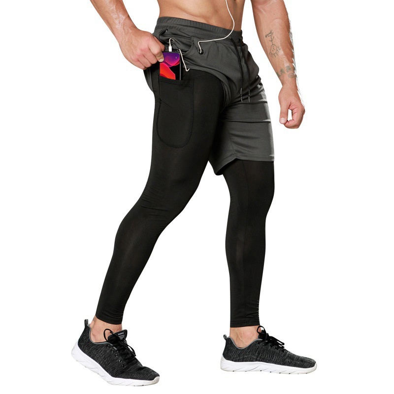 Compre Homens compressão calças de corrida curta secagem rápida ginásio de  fitness esporte leggings shorts de corrida masculino roupa interior esporte  shorts