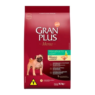 Ração Gran Plus Cães Menu Light Mini Frango e Arroz 10,1kg