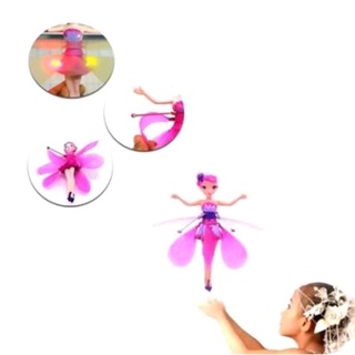 Brinquedo Boneca Fada Que Voa De Verdade Com Sens MãoLuz