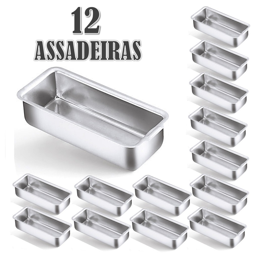 kit 12 Forma Assadeira Pão Caseiro Bolo Inglês Gelo N°3