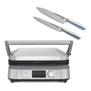 Grill Cuisinart Griddler 5 em 1 Digital Mais Conjunto de Facas Ichef Polishop PRO