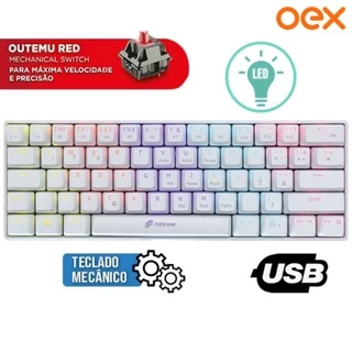 Mini Teclado Profissional Gamer Mecanico Oex Ziggy Branco