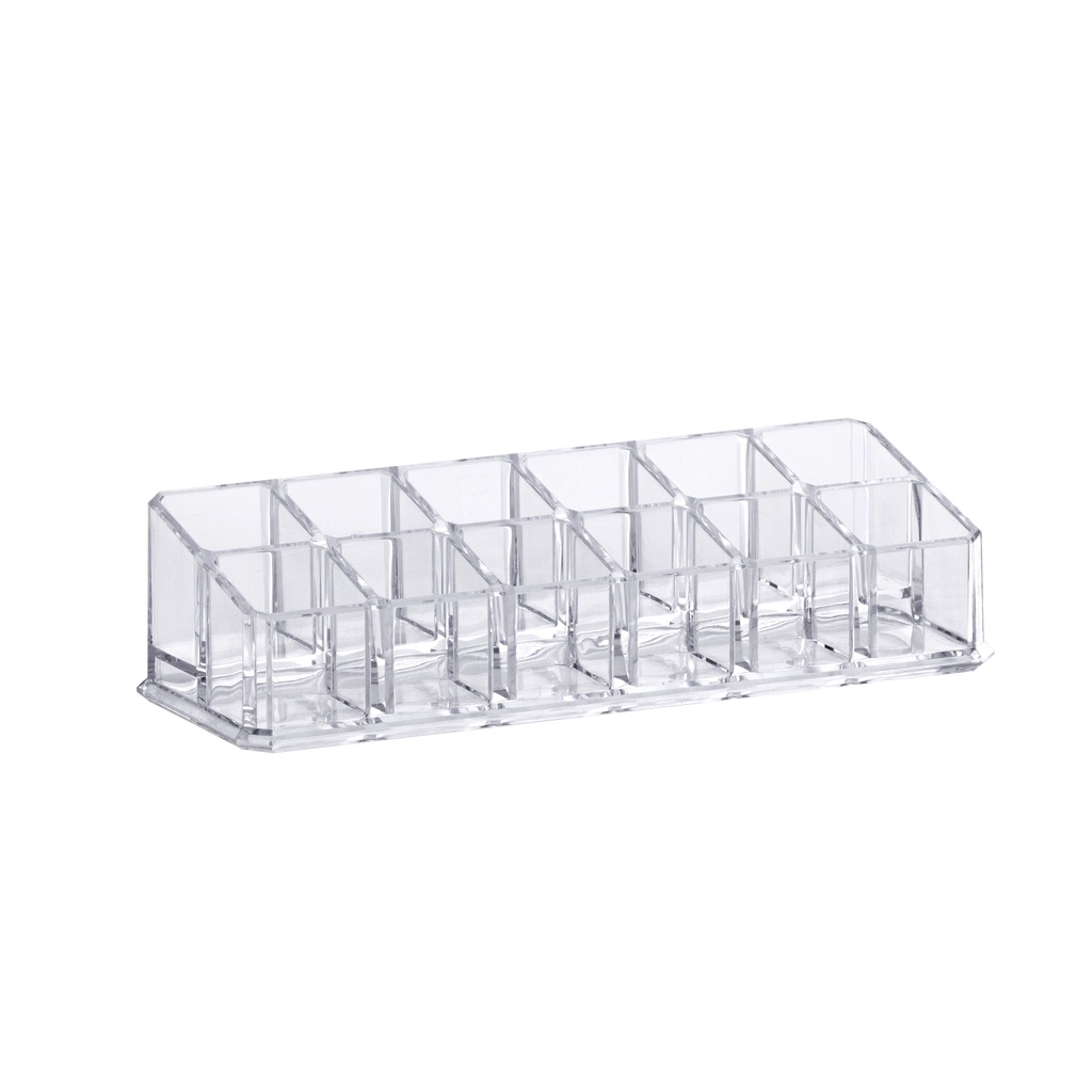 Organizador De Maquiagem Cosméticos Batom 12 Divisões Clear