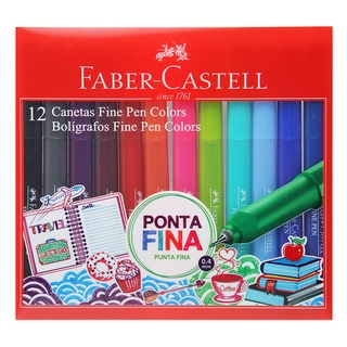 Caneta FABER-CASTELL Fine Pen Estojo c/ 12 cores