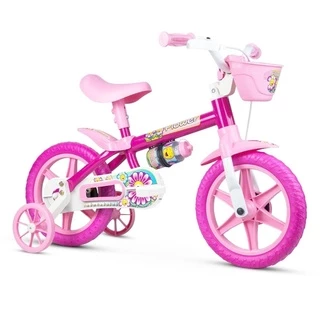 Bicicleta Infantil Aro 12 com rodinhas Nathor Flower de 3 a 5 anos em Oferta na Shopee