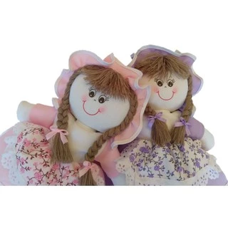 Boneca de Pano Artesanal 35cm kit 2 unidades Bonecas Gaia