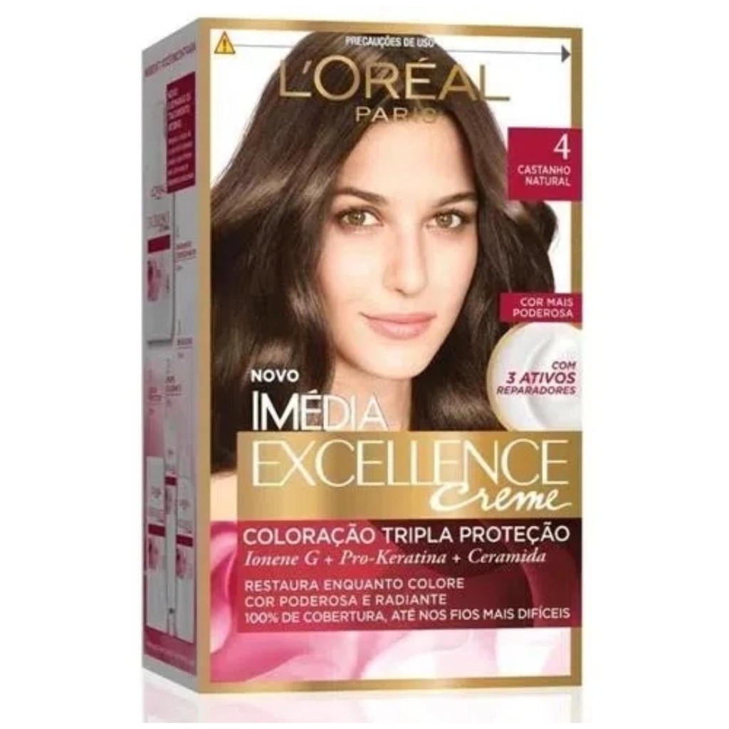 Tinta de Cabelo L'Oréal Paris Imedia Excellence 4.0 Castanho Natural ...