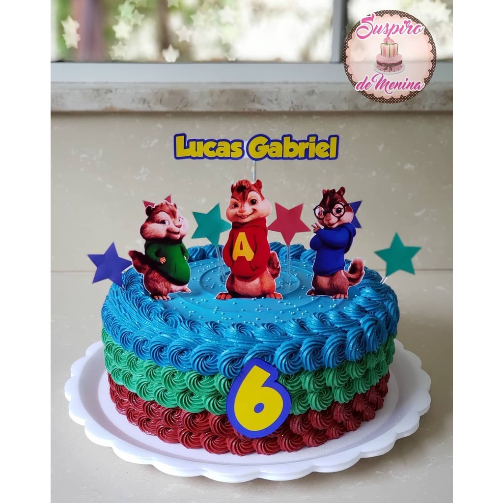 Topo Topper De Bolo Alvin e os esquilos | Shopee Brasil