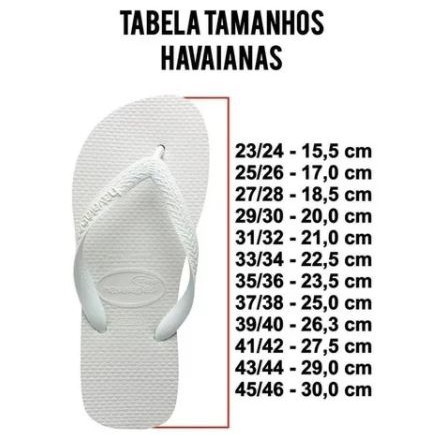 Numeração havaianas baby hotsell