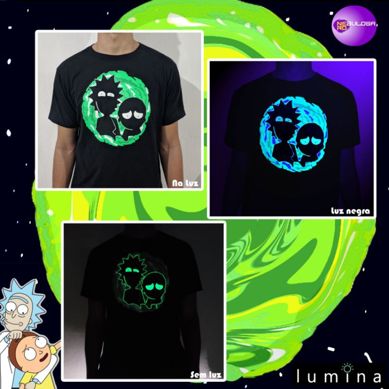 Camisa Rick and Morty (BRILHA NO ESCURO)