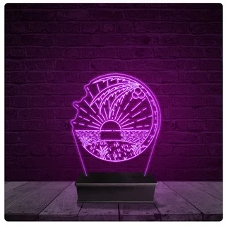 Luminária e Abajur Acrílico Led - Praia Mar 03