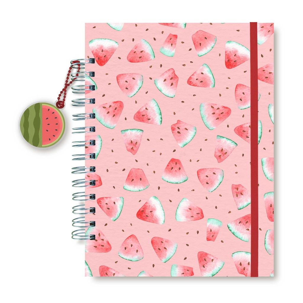 Caderno Tamanho Colegial 90g 120g Liso, Pontilhado, Quadriculado, Pautado Estampa Watermelon