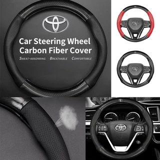 Capa Protetora Para Volante De Carro Toyota Fibra De Carbono Prius Fortuner Corolla Cross CHR Yaris Camry Vios