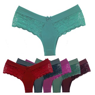 Kit 5 Calcinhas Microfibra Renda Confortável Kit Lingerie