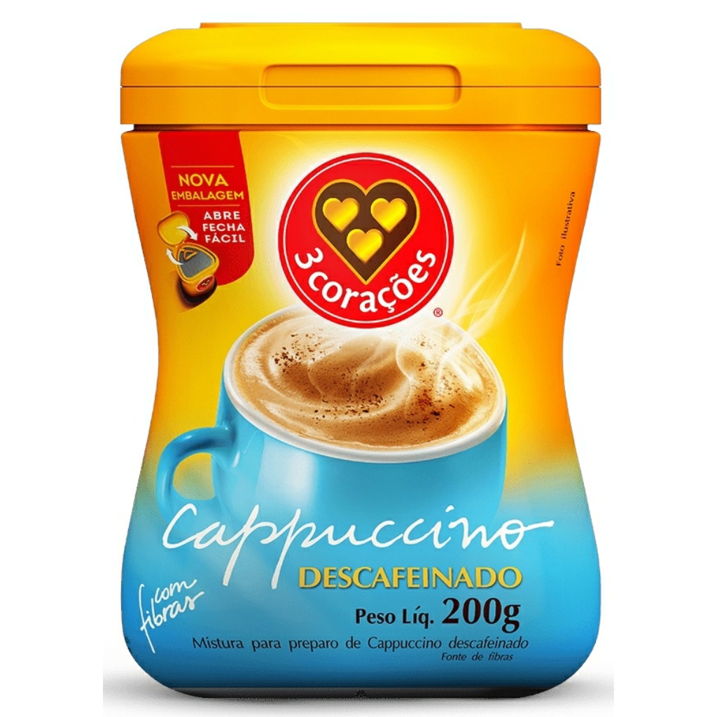 Cappuccino Descafeinado 3 Corações 200g